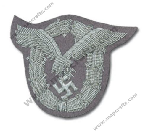 Bullion Luftwaffe Pilots Badge (silver on grey)
