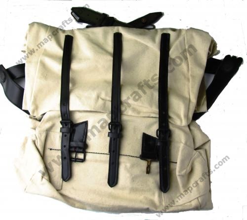 Civil War Knapsack Natural Canvas with Leather Closures