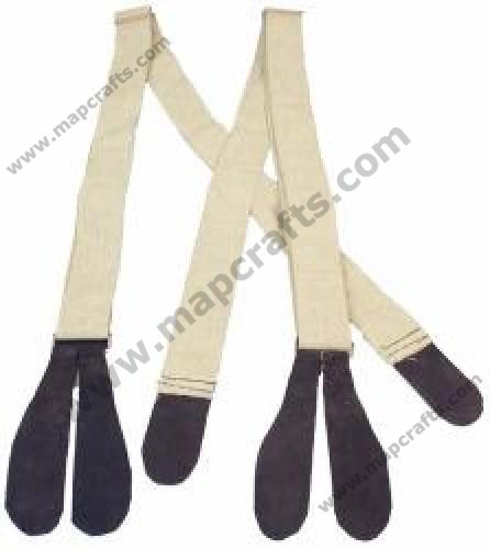Durable adjustable canvas suspenders with buckles and leather ends