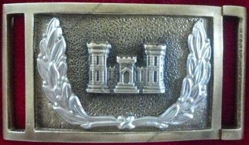 Engineer Officers Sword Belt Plate with Silver Wreath