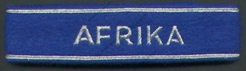 GERMAN AFRIKA BULLION OFFICER CUFF TITLE