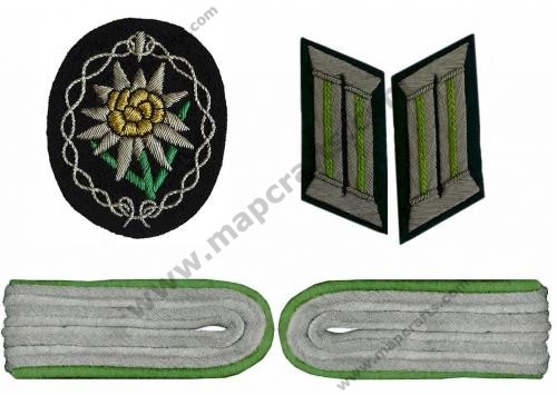 GERMAN MOUNTAIN TROOP INSIGNIA SET FOR OFFICER GEBIRGSJAGER
