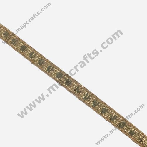 Gold metal braid with circles, 11 mm large