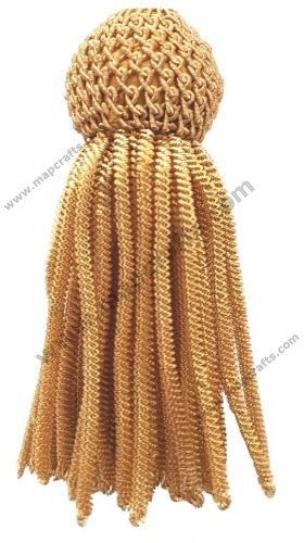 Gold or silver pompons, one big ball, small fringes, without thread
