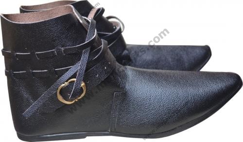 Hand Made Medieval Leather Shoes Black and Brown