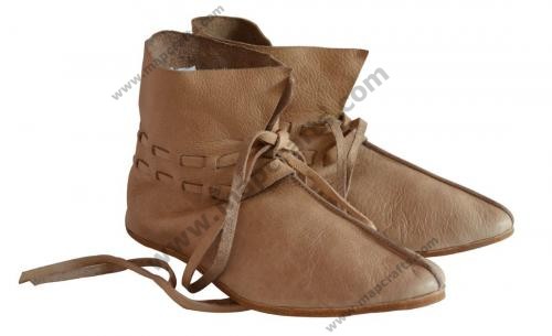 Medieval Leather Shoe Ankle Length Brown, Natural Leather OR Black3