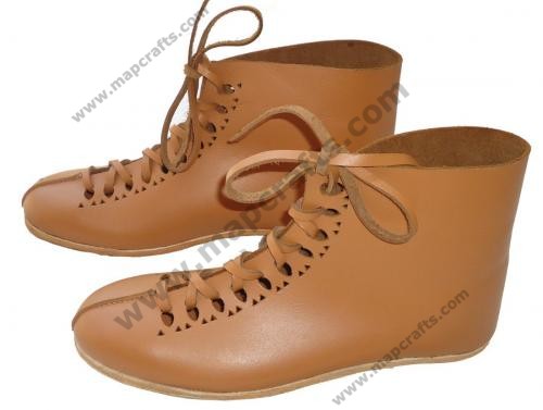 Medieval Leather Shoes Brown Leather Viking Boot