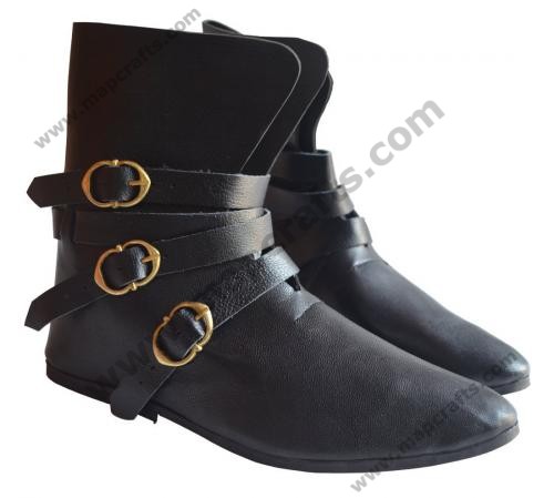 Medieval Shoes 3 Brass Buckle