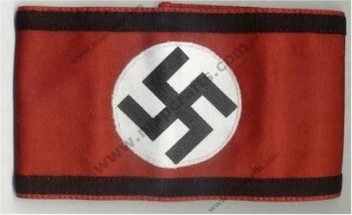 NAZI SS WOOL ARM BAND WITH SWASTICA