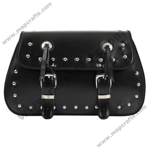 New Fashion Motorcycle Cycling Waterproof PU Leather Saddle Bag Black