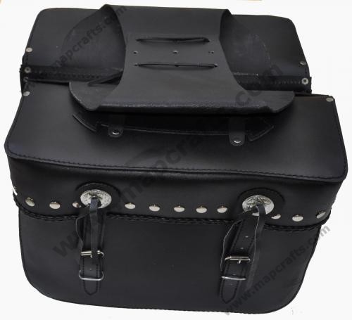 Saddle Bag – Motorcycle – Black PU Leather