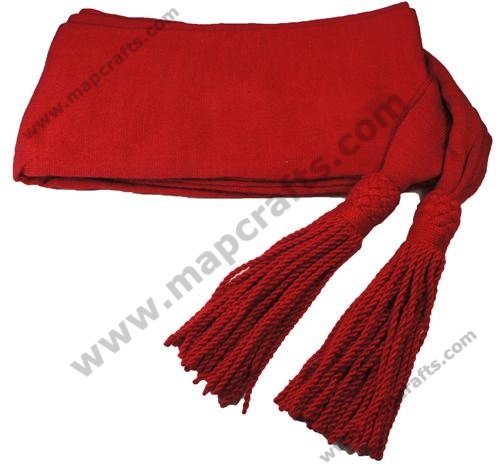 This red waist sash is made of top quality woven wool