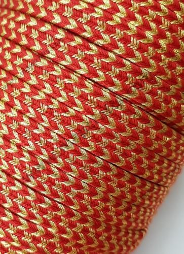Triple braid gold and red 9 mm