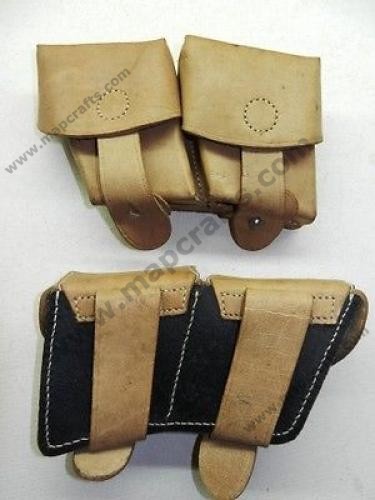 WWI Austro-Hungarian M95 Leather Ammo Pouches (2 pcs) Reproduction