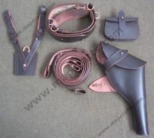 WWI BRITISH OFFICER SAM BROWN BELT & WEBLEY PISTOL EQUIPMENT SET