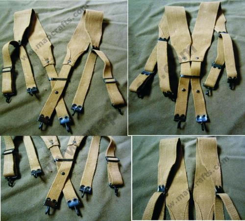 WWI US ARMY M1907 KHAKI FIELD EQUIPMENT SUSPENDERS