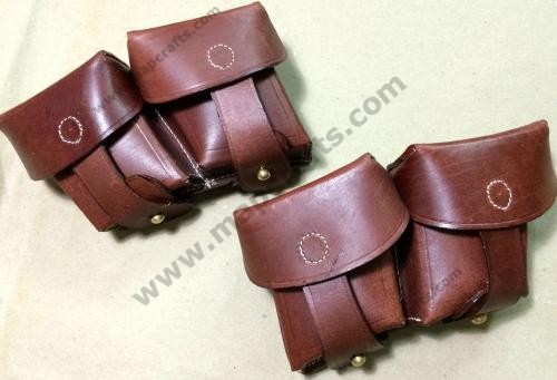 WWI WWII M95 Leather Ammo Pouch Set