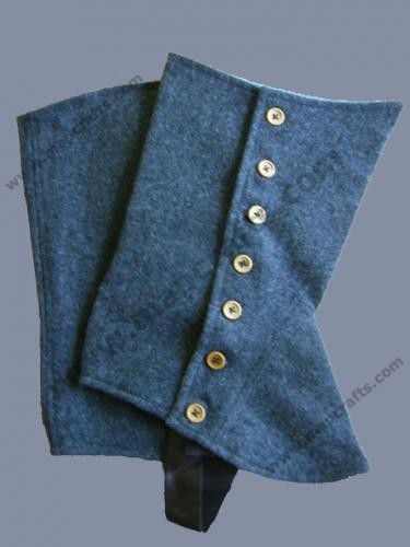 Gray wool short gaiters