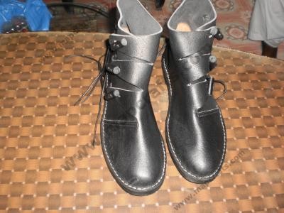 Viking Leather Boots Hedeby Black