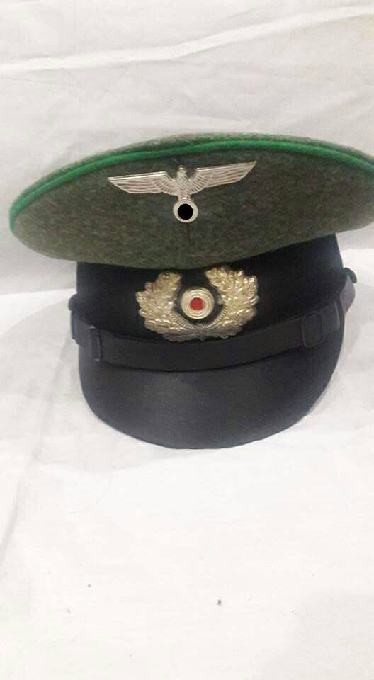 Custom German Army Heer NCO Visor Cap – Jager Green Piping