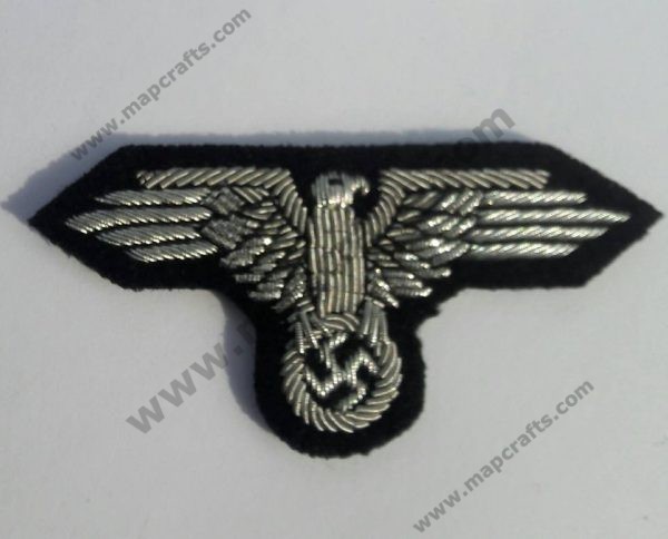 SS Officers sleeve eagle handmade in silver bullion wir