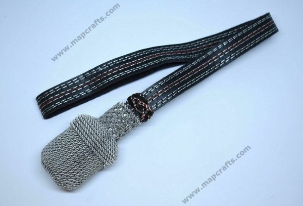 WW2 GERMAN SILVER SWORD KNOT WITH LEATHER STRAP PORTEPEE (REPRO)